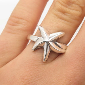 925 Sterling Silver Vintage Starfish Ring Size 7.5