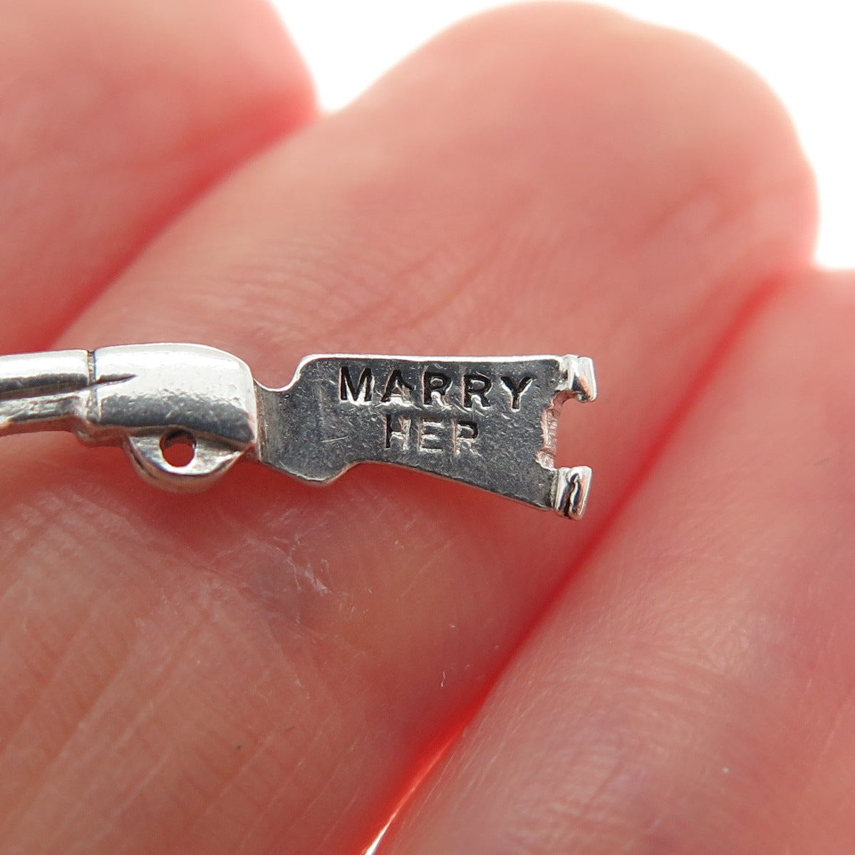 925 Sterling Silver Vintage Marry Her Weapon Charm Pendant