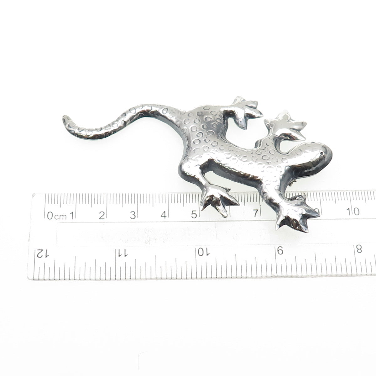 925 Sterling Silver Vintage Mexico Lizard Oxidized Pin Brooch