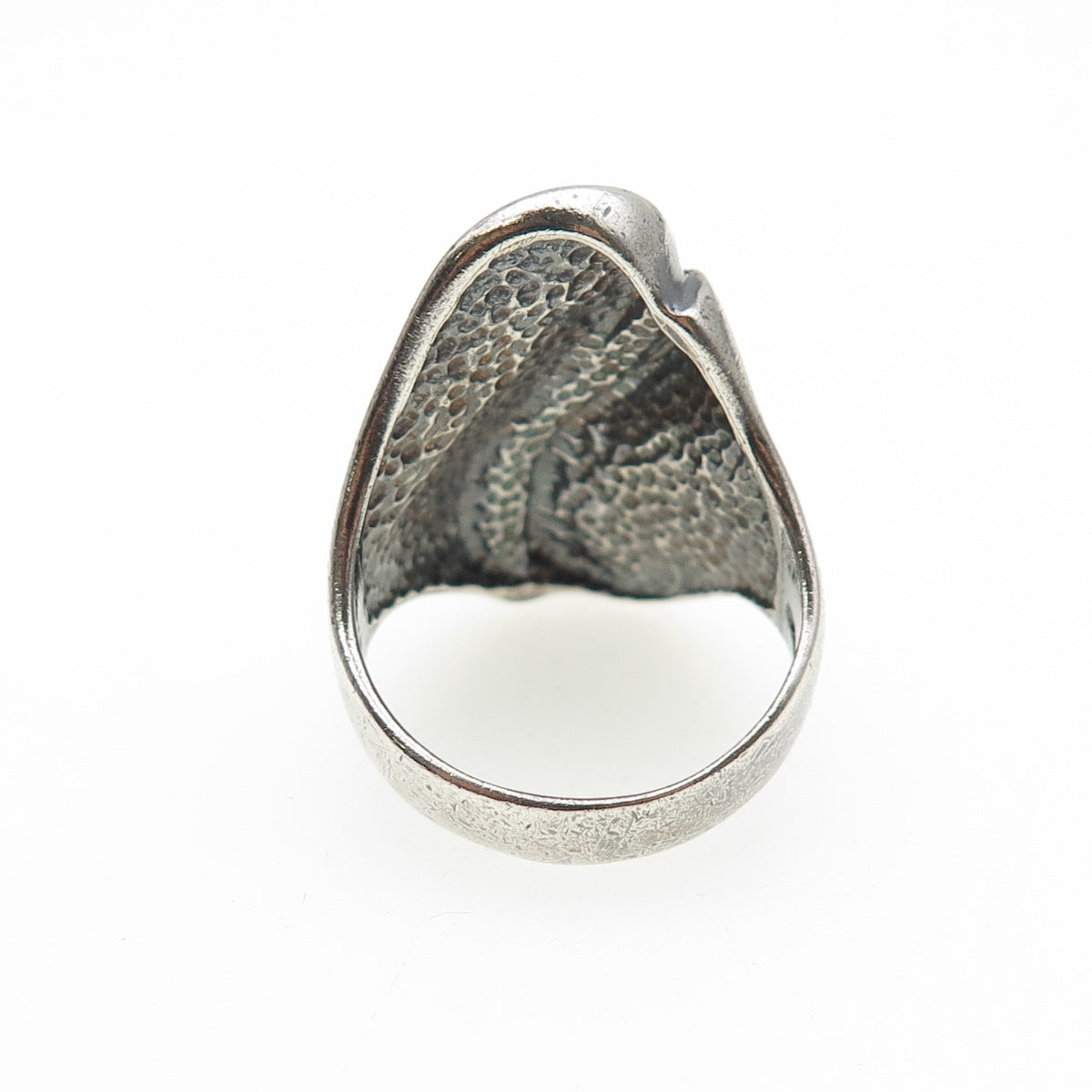 SHUBE 925 Sterling Silver Vintage Modernist Yin Yang Oxidized Ring Size 8.25