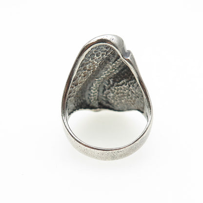 SHUBE 925 Sterling Silver Vintage Modernist Yin Yang Oxidized Ring Size 8.25