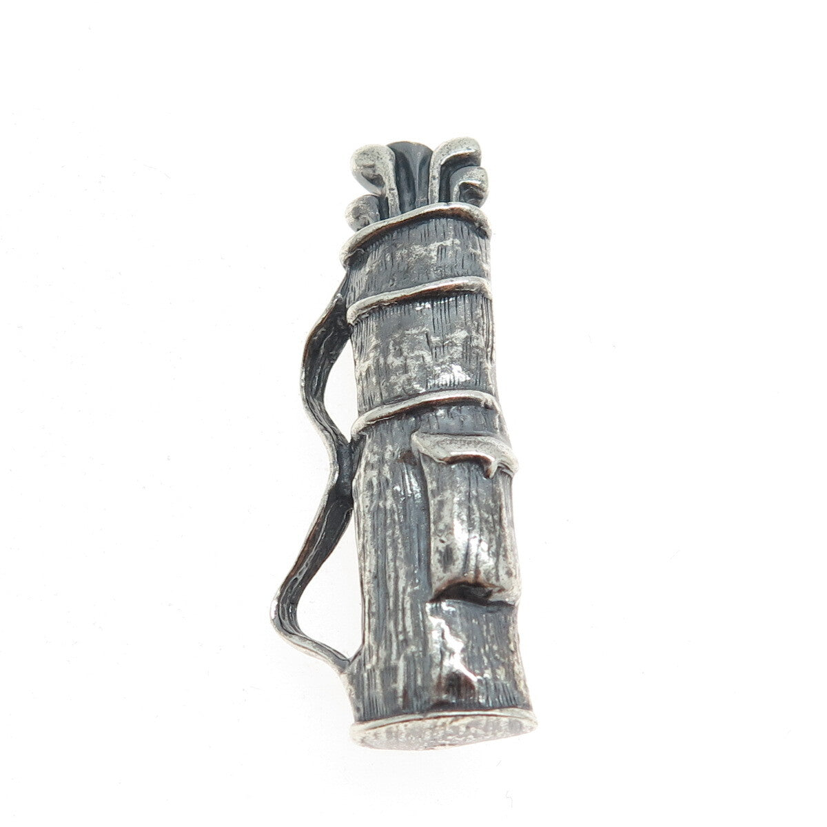 925 Sterling Silver Vintage Golf Club Oxidized Pin Brooch