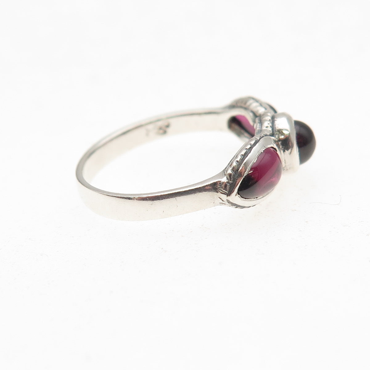 925 Sterling Silver Vintage Real Tourmaline Oxidized Ring Size 4.75