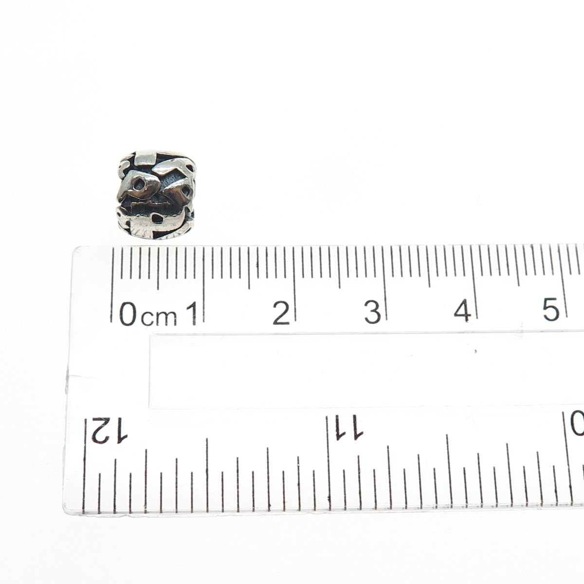 925 Sterling Silver Letter P Initial Oxidized Slide Bead Charm