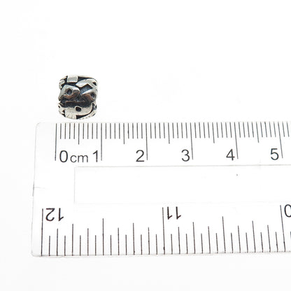 925 Sterling Silver Letter P Initial Oxidized Slide Bead Charm