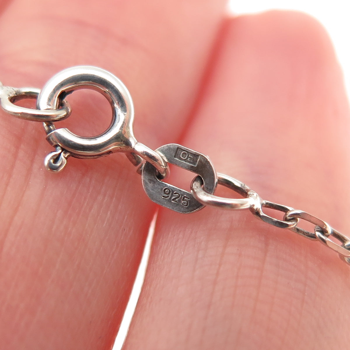 925 Sterling Silver Vintage Ireland Music Instrument Bar Chain Necklace 18"