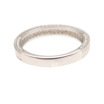 Judith Ripka 925 Sterling Silver C Z Bridal Wedding Band Ring Size 7