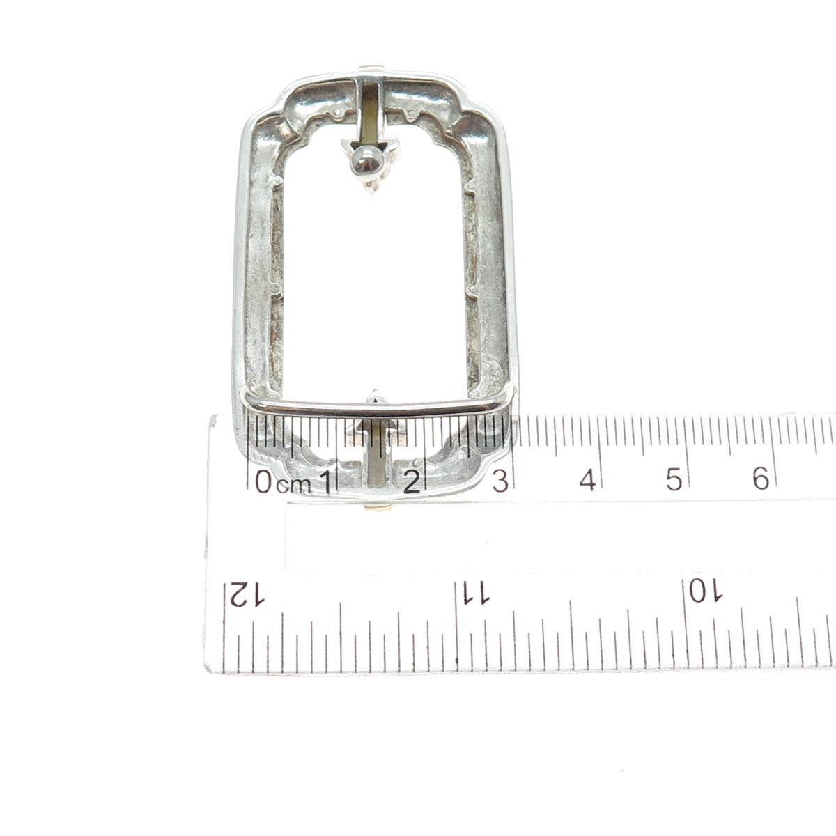 18K Gold 925 Sterling Silver Vintage Floral Belt Buckle