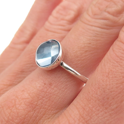 Pandora 925 Sterling Silver Aqua Blue Crystal Poetic Droplet Ring Size 7