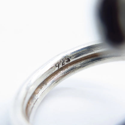 925 Sterling Silver Vintage Modernist Bypass Adjustable Ring Size 9.25
