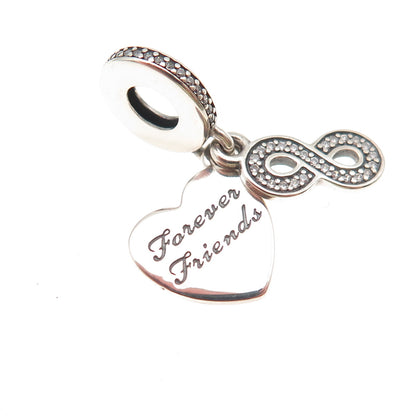 Pandora 925 Sterling Silver C Z Forever Friends Dangle Charm