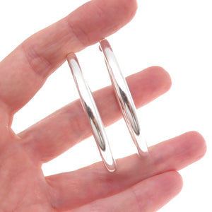 Han 925 Sterling Silver Italy Tube Hoop Earrings