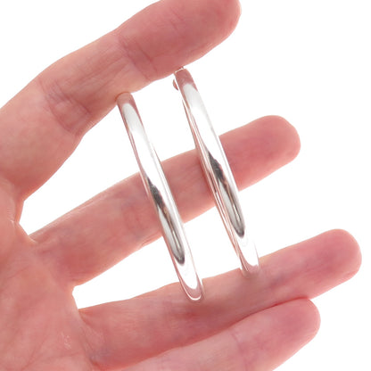 Han 925 Sterling Silver Italy Tube Hoop Earrings