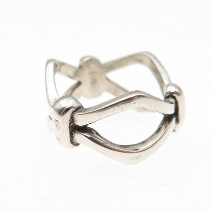 925 Sterling Silver Vintage Israel Modernist Ring Size 6