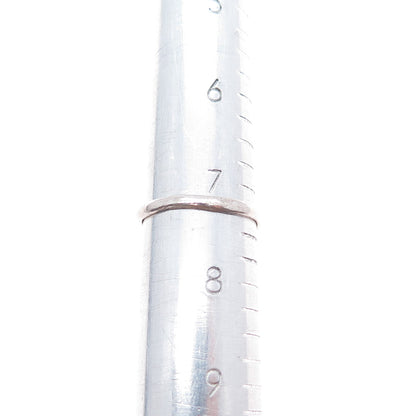 925 Sterling Silver Vintage Real MOP Couple Heart Ring Size 7.25