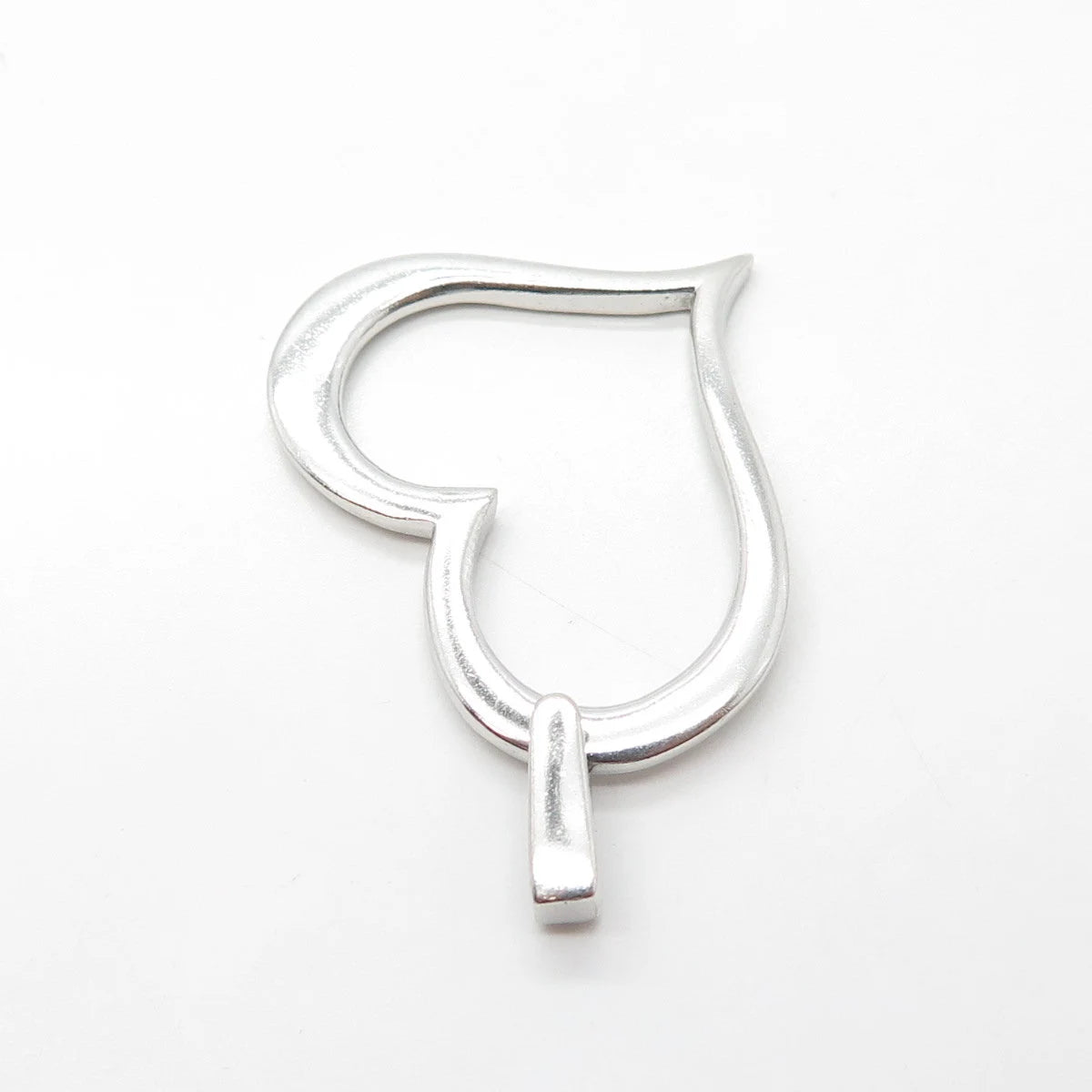 925S Sterling Silver Vintage Italy Open Heart Modernist Pendant