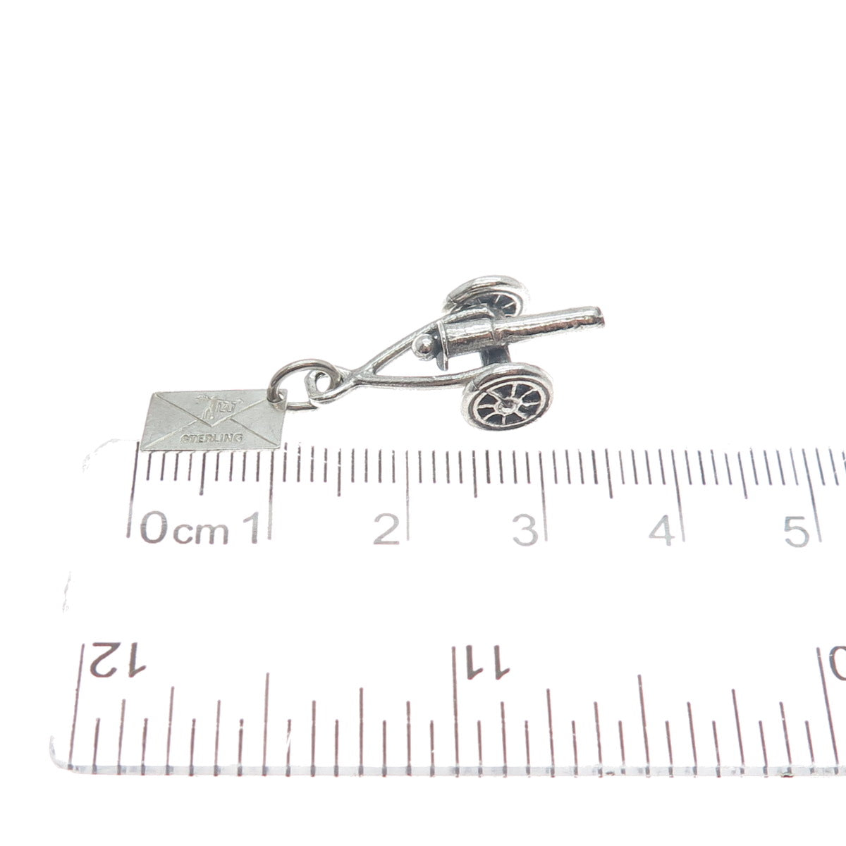 BELL TRADING POST 925 Sterling Silver Antique Cannon Military Mini Charm Pendant