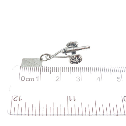 BELL TRADING POST 925 Sterling Silver Antique Cannon Military Mini Charm Pendant