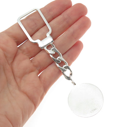 925 Sterling Silver Vintage Italy Karizia SPA Logo Key Chain Fob Ring Holder