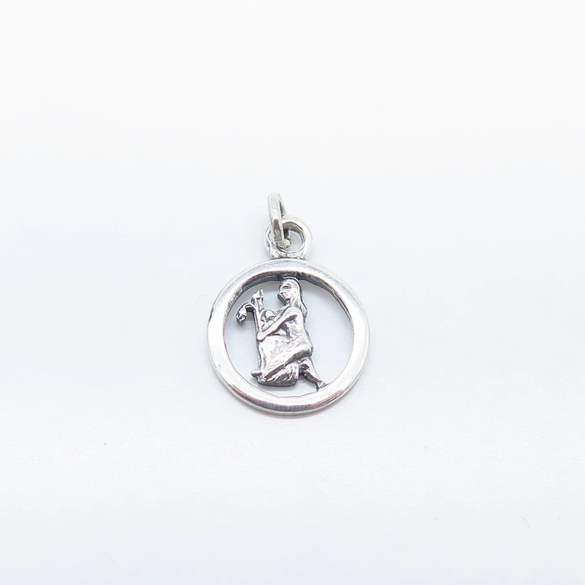 925 Sterling Silver Vintage Indian Hunter Charm Pendant