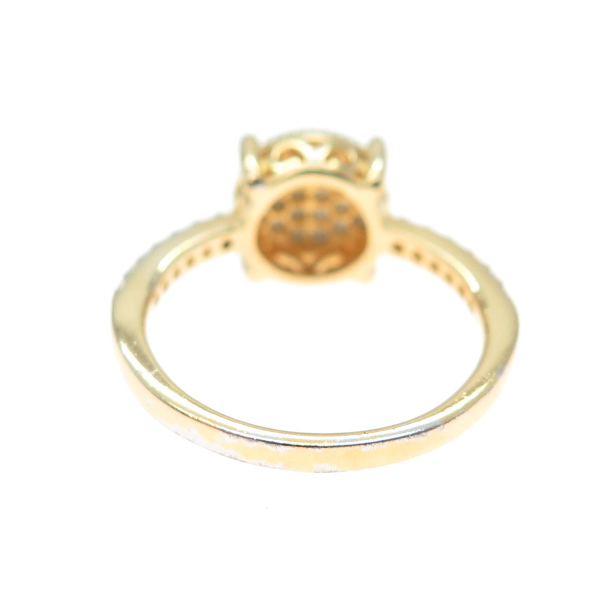 DBJ DEE BERKLE Sterling Silver Gold Plated Real Round-Cut Diamond Ring Size 6.25