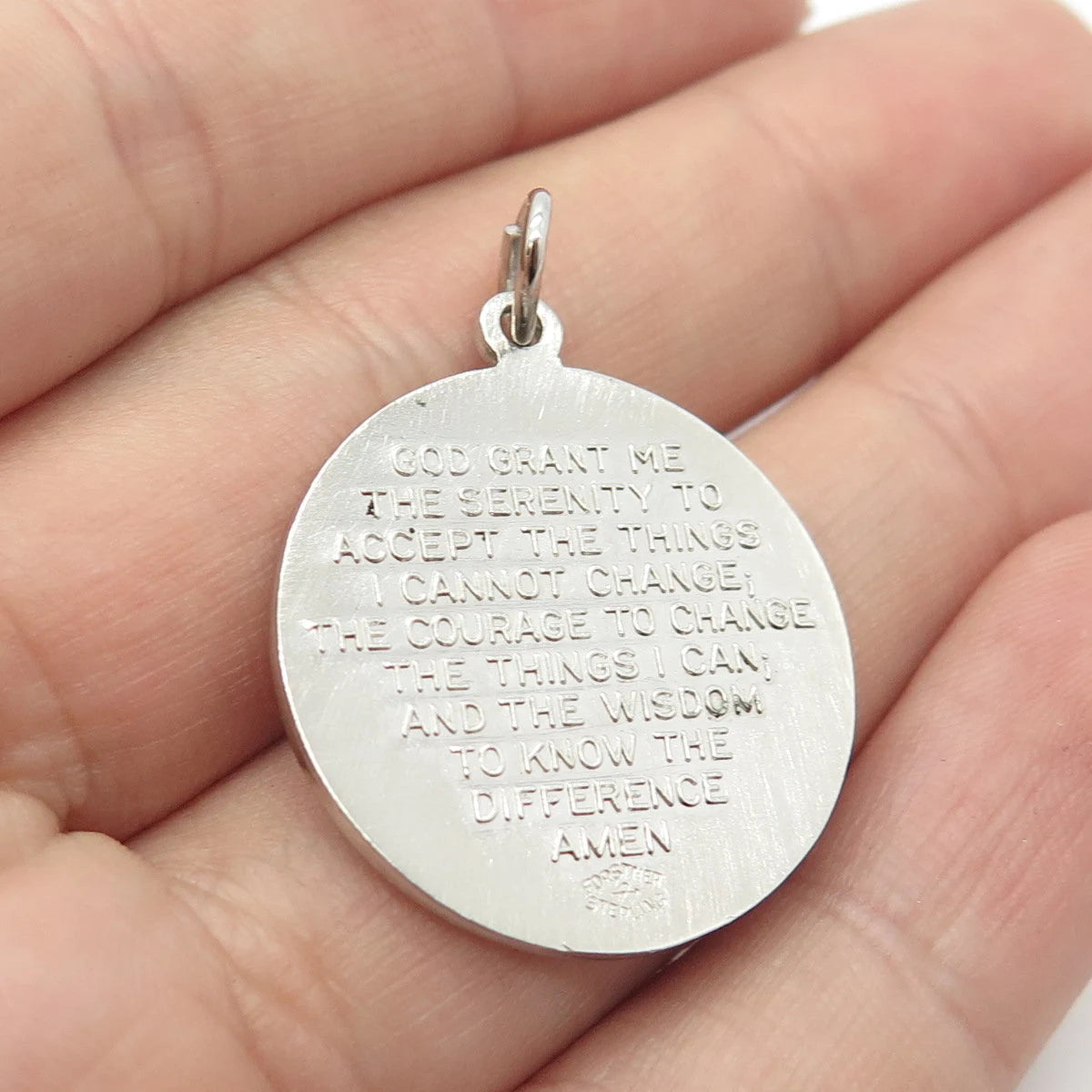 925 Sterling Silver Vintage Forstner Hands in Prayer Pendant