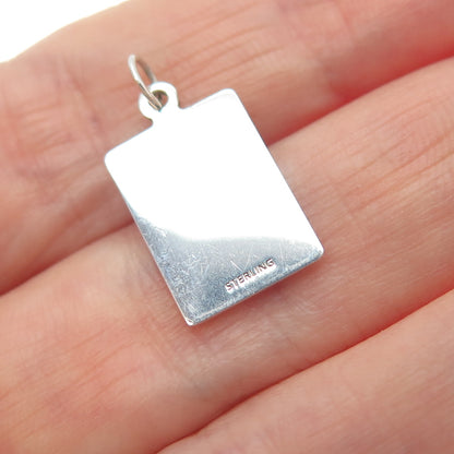 925 Sterling Red Enamel No Longer With Fun & Freedom Minimalist Charm Pendant