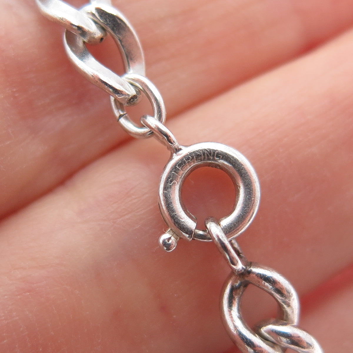 925 Sterling Silver Vintage Multi-Charms Oxidized Bracelet 7.25"