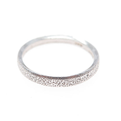 925 Sterling Silver Vintage Textured Stackable Band Ring Size 9.25