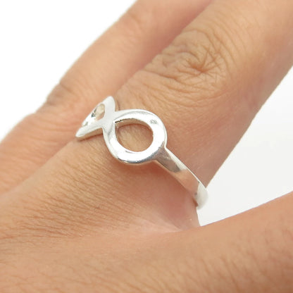 925 Sterling Silver Vintage Infinity Cocktail Ring Size 8