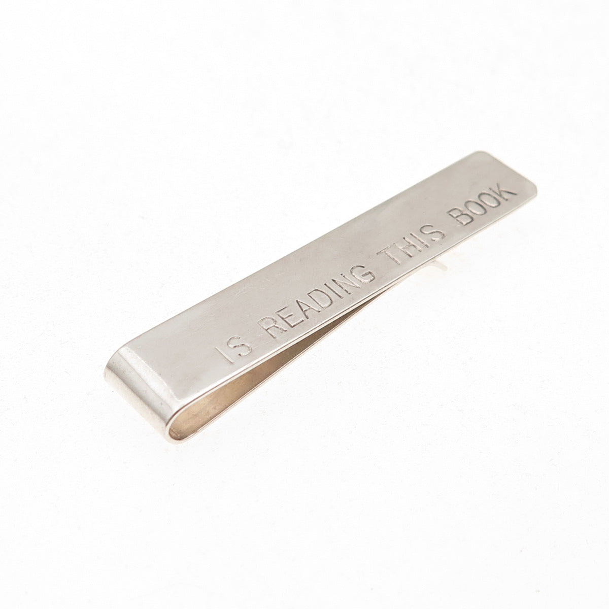 Leonore Doskow 925 Sterling Silver Vintage Is Reading This Book Tie Bar Clip
