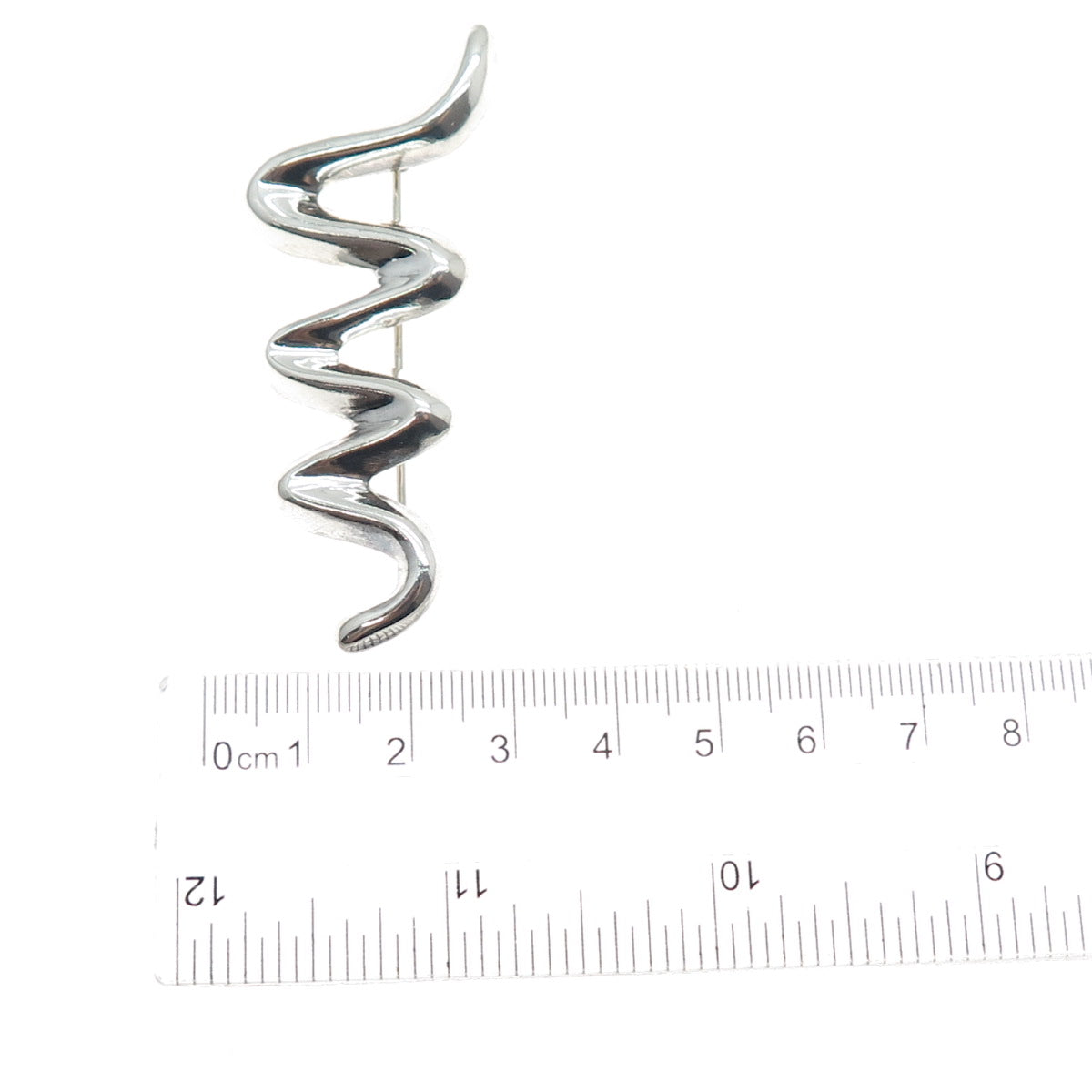 BARRA 925 Sterling Silver Vintage Modernist Zig Zag Pin Brooch