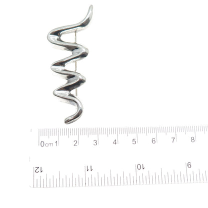 BARRA 925 Sterling Silver Vintage Modernist Zig Zag Pin Brooch
