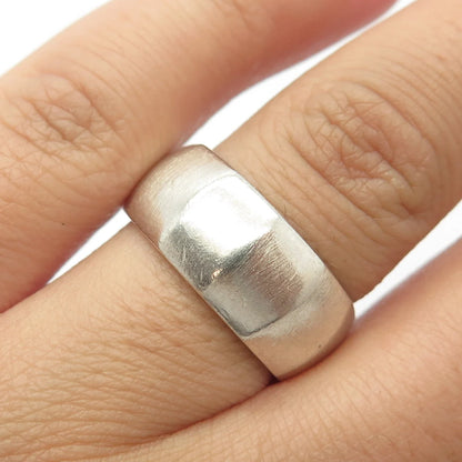 925 Sterling Silver Vintage Modernist Band Ring Size 7.75