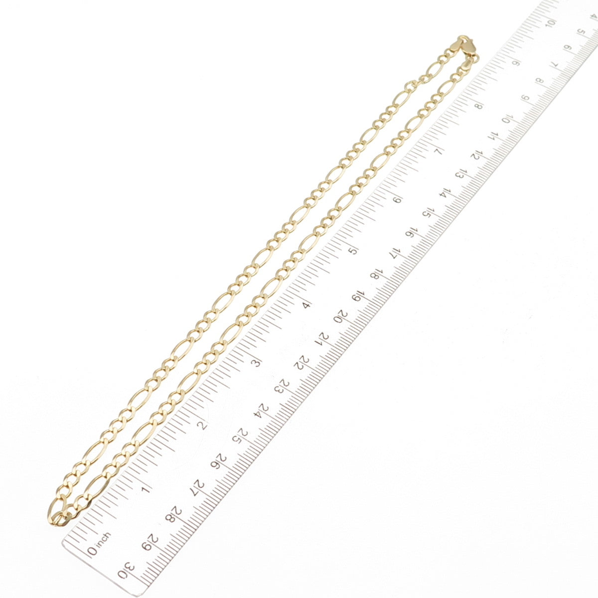 Han 925 Sterling Silver Gold Plated Italy Figaro Chain Necklace 18"