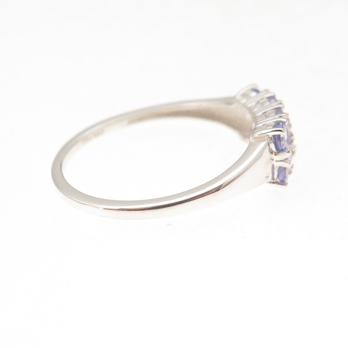 D'Joy 925 Sterling Silver Real Round-Cut Tanzanite Ring Size 10