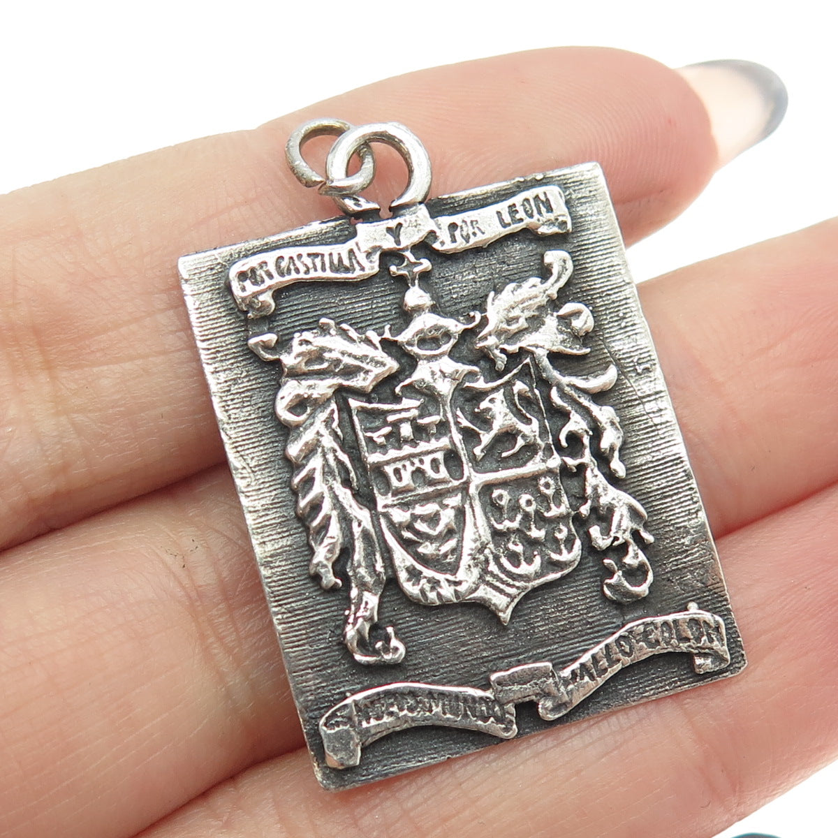 925 Sterling Silver Vintage 1973 Coat of Arms of Columbus Pendant