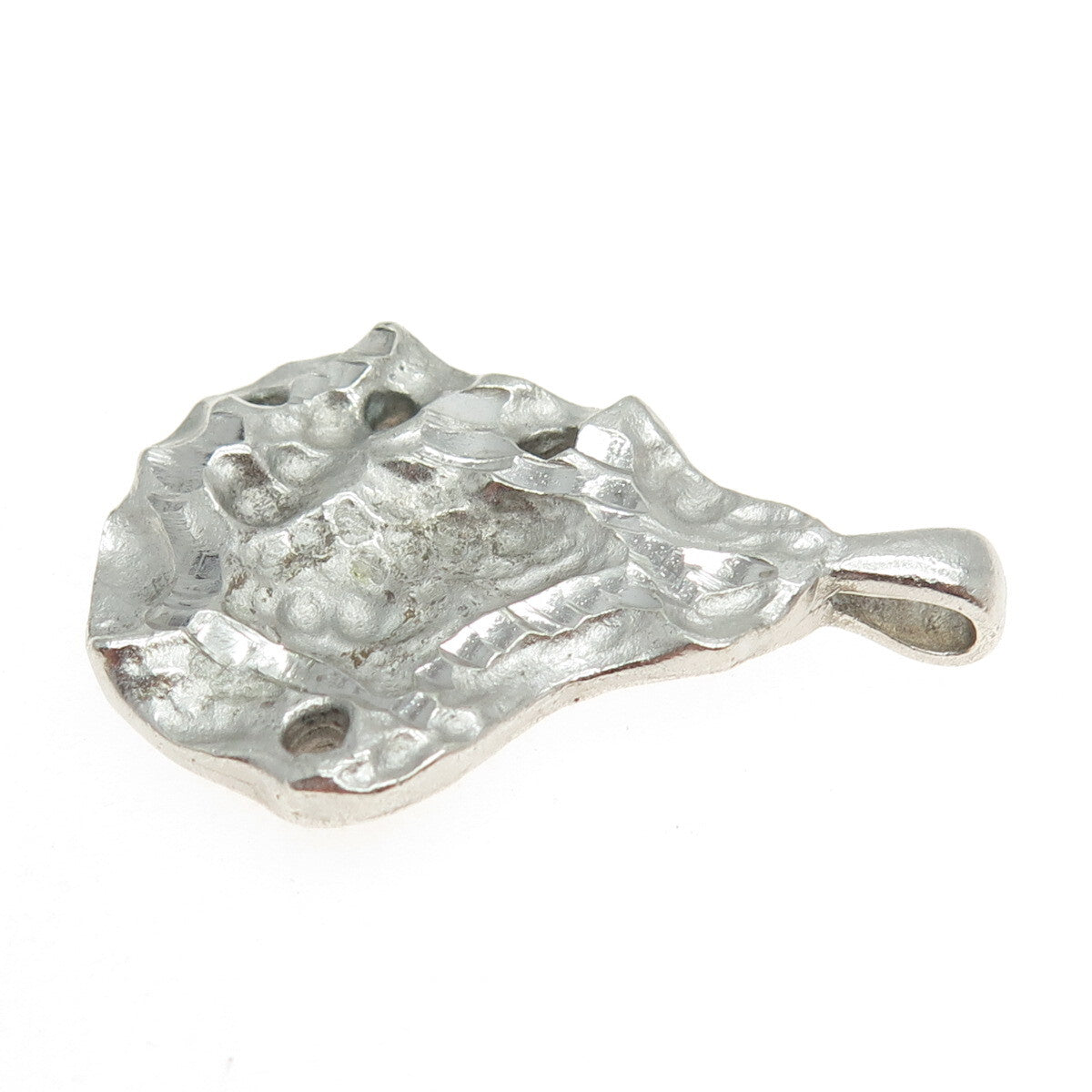 925 Sterling Silver Vintage Modernist Brutalist Pendant