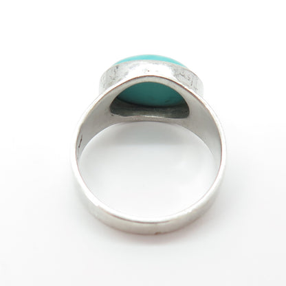 PAOLA VALENTINI Sterling Silver Vintage Lone Mountain Turquoise Ring Size 7.75