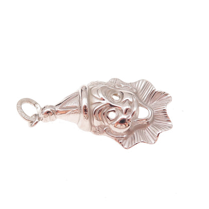 Beau 925 Sterling Silver Vintage Clown Charm Pendant