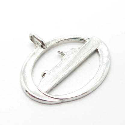 925 Sterling Silver Vintage Liner Ship Pendant