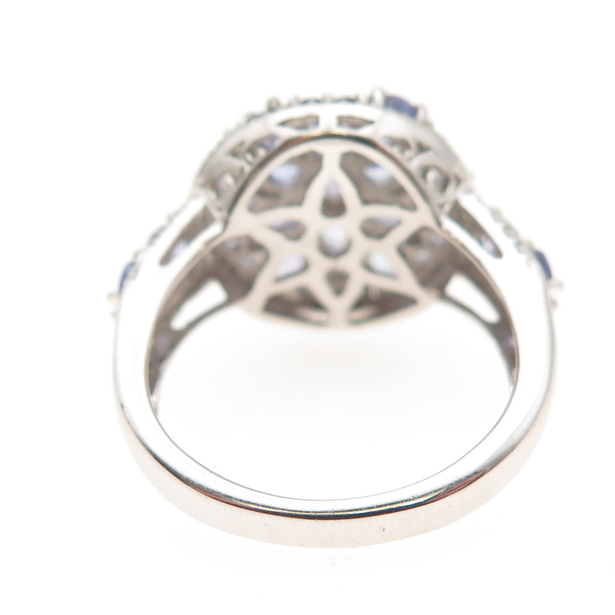 Chuck Clemency Sterling Silver Real Round & Pear-Cut Tanzanite Ring Size 8.25