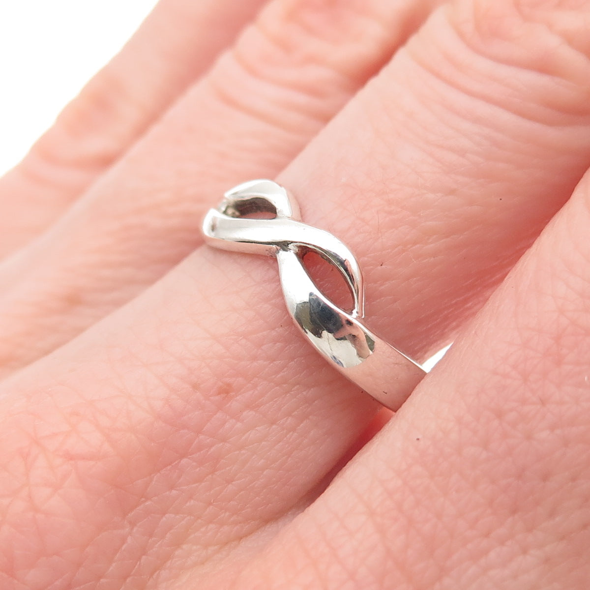 Han 925 Sterling Silver Vintage Infinity Ring Size 7.75