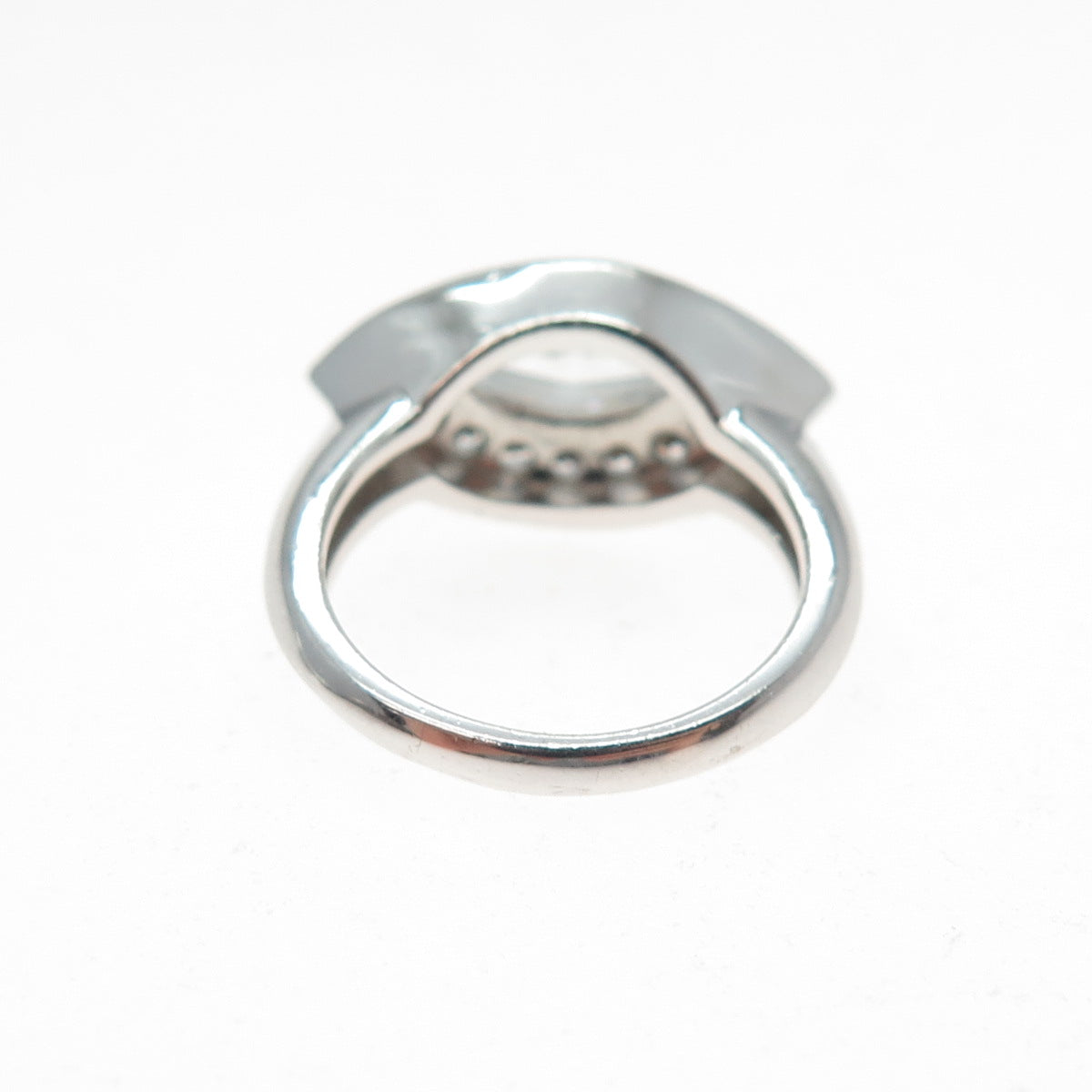 925 Sterling Silver Marquise & Round-Cut C Z Sparkle Ring Size 5.25