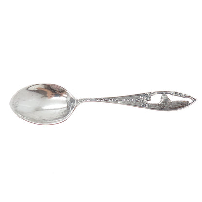 925 Sterling Silver Antique Art Deco Washington DC States & Cities Coffee Spoon