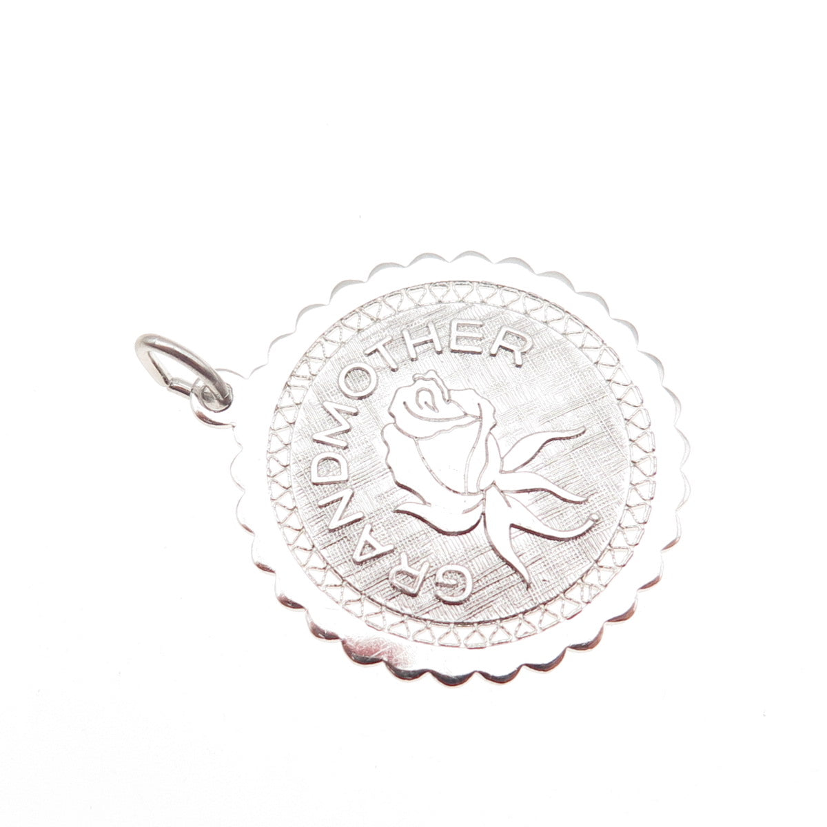 925 Sterling Silver Vintage Grandmother Rose Flower Charm Pendant