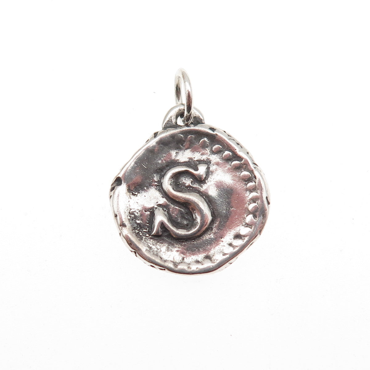WAXING POETIC 925 Sterling Silver Vintage Letter S Initial Mini Charm Pendant