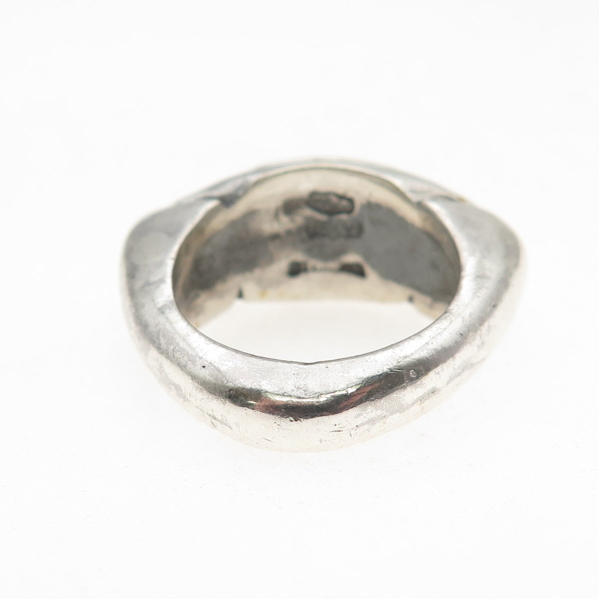 925 Sterling Silver Vintage Modernist Oxidized Ring Size 7