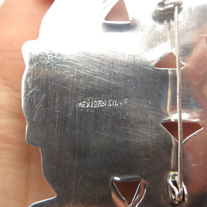 925 Sterling Silver Vintage Mexico Mexican Wanderer Pin Brooch