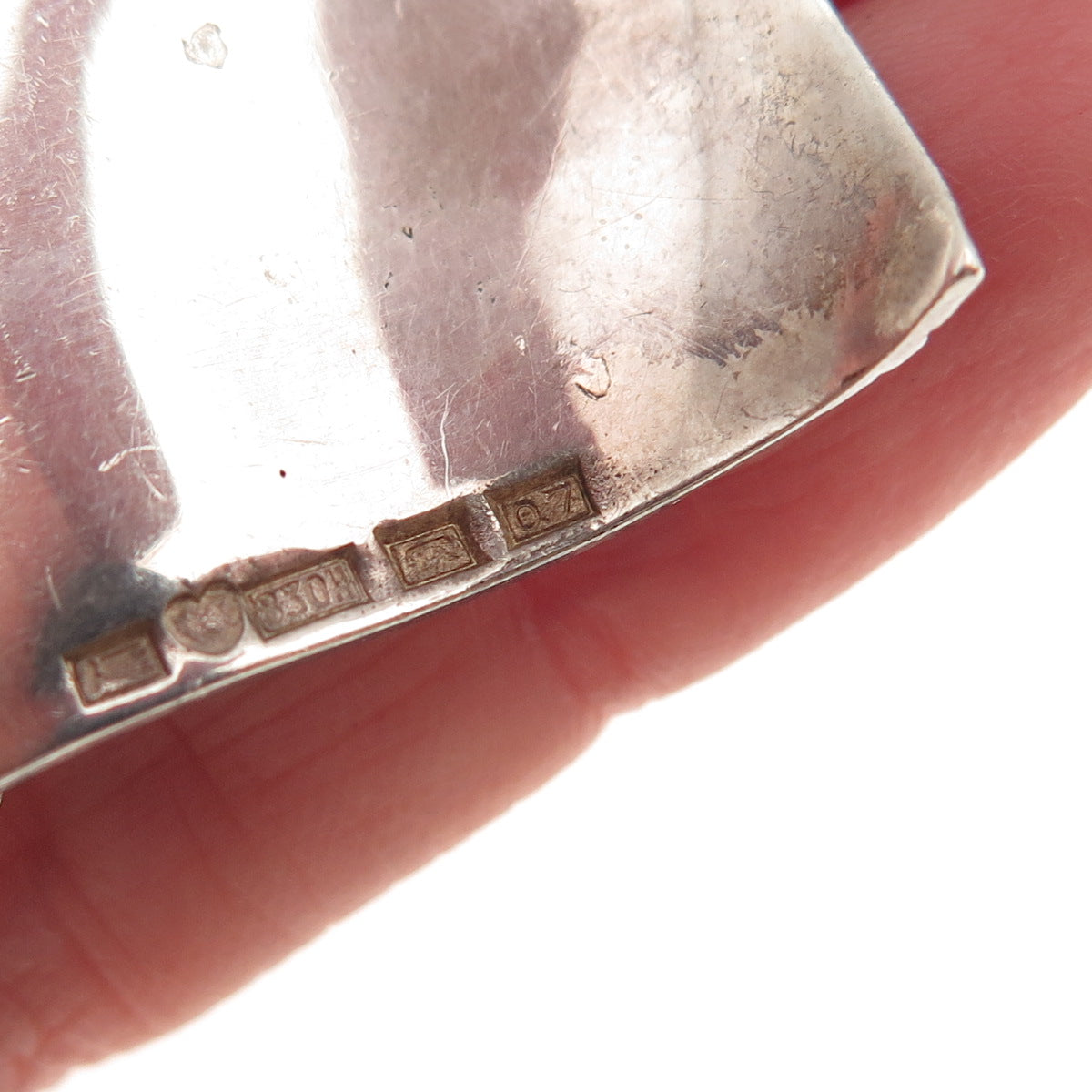 Kultateollisuus Ky 830H Silver Vintage 1969 Finland Modernist Oxidized Pendant